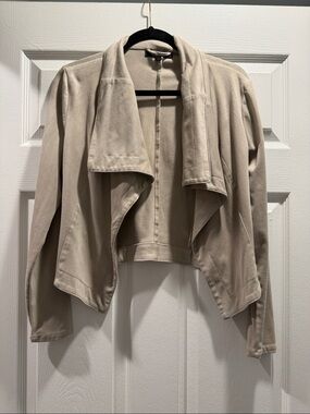 Romeo & Juliet Faux Suede Drape Jacket